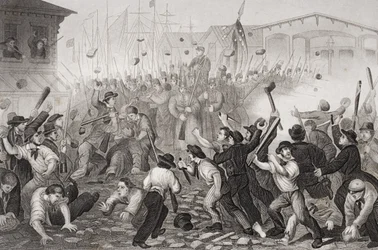 Attack on the Massachusetts 6th at Baltimore, Maryland, 19th April 1861